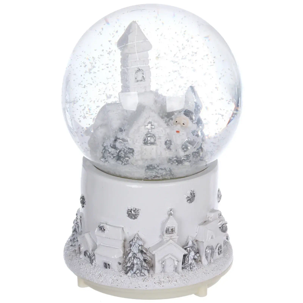 Сувенир Снежный шар «Новогодние пейзажи» 8.5*8.5*12.5 см (с музыкой и подсветкой), микс