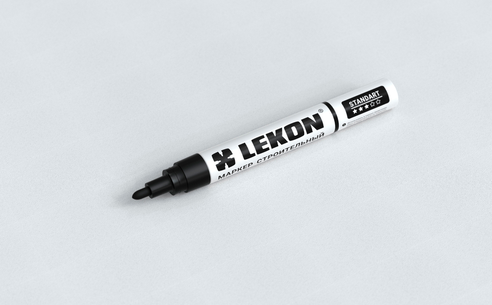 Маркер с нитроэмалью 4мм Черный LEKON Standart 011804