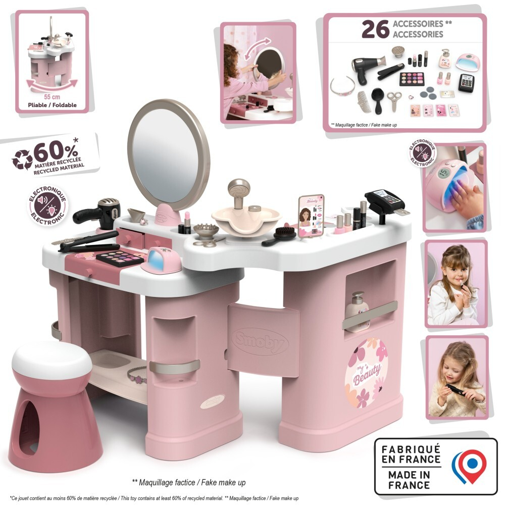 Smoby - BEAUTY маленький центр стилиста + 26 аксессуаров Парикмахер и косметолог 320256