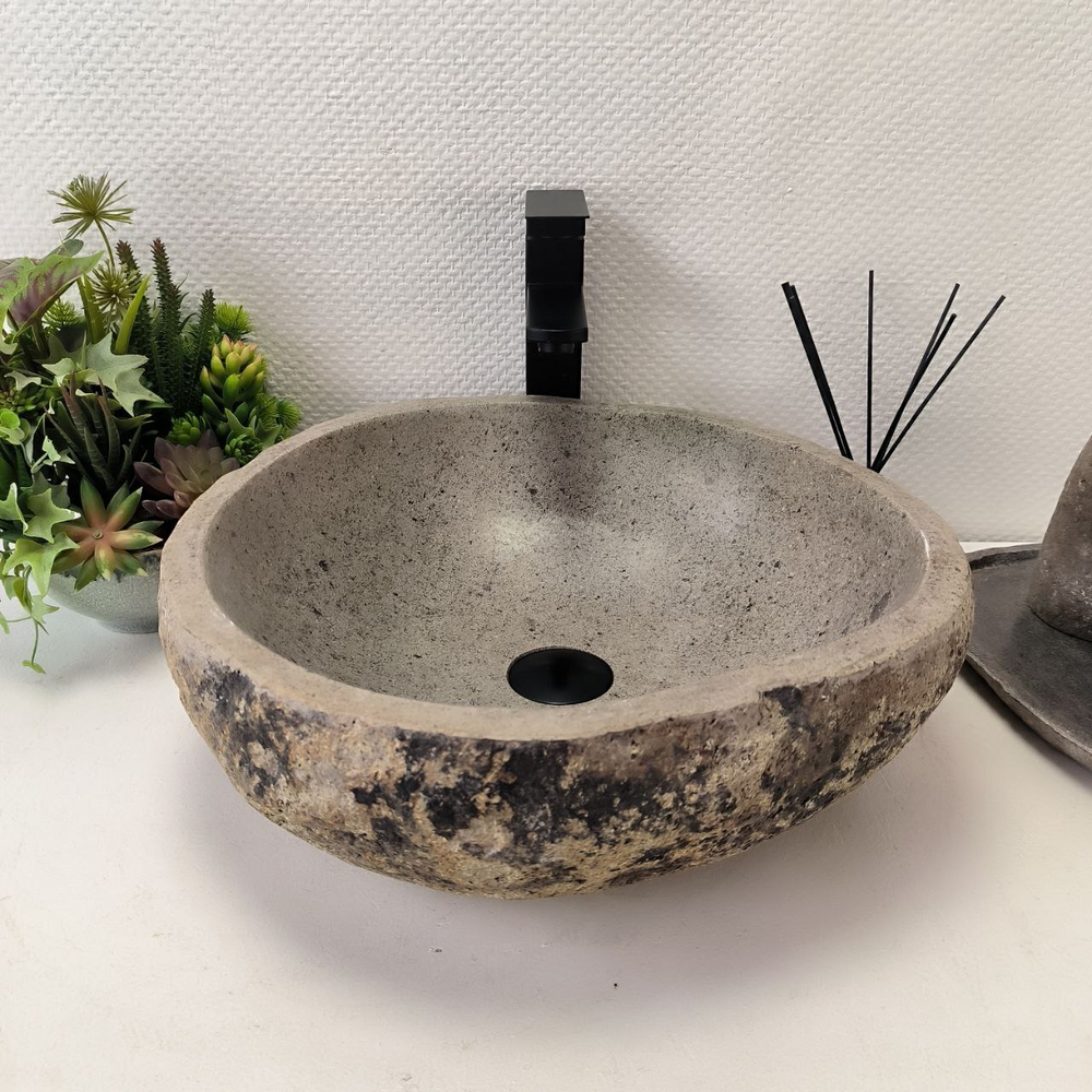 Раковина из речного камня RS-63614 (45*43*15) 0122