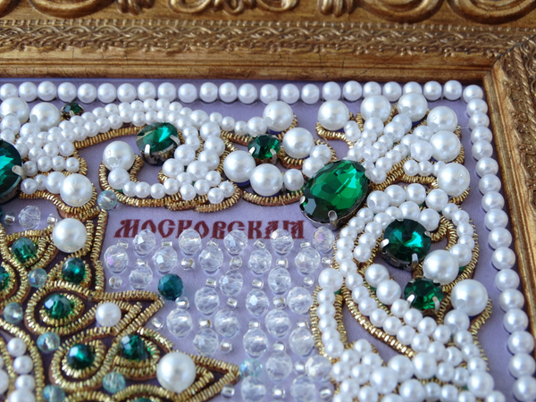 ЖС-7-ЗИ Набор для вышивания хрустальными камнями Матрона Московская (изумрудный)