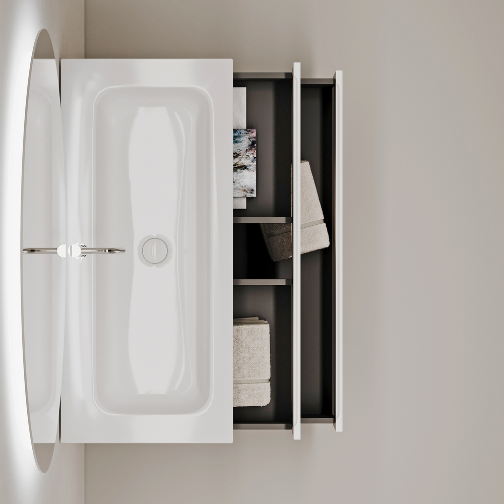 Тумба подвесная под раковину Sancos Folk, Bianco 1195х445х500