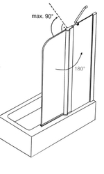 Шторка для ванны распашная Azario Merrit 110х140 цвет профиля серебро 145371