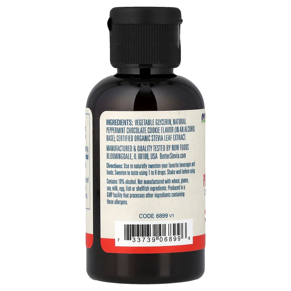 NOW Foods, Better Stevia, жидкий подсластитель без калорий, «Мятное печенье», 59 мл (2 жидк. унции)