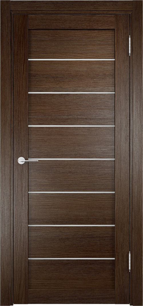 Межкомнатная дверь Велюкс 3 Айс светлый / Цвет Дуб табак / Остекление "Сатинато" / Двери Верда