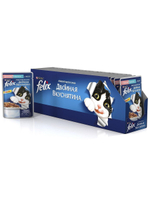 Влажный корм Felix Двойная вкуснятина для кошек, лосось форель в желе, 26 шт x 85 г