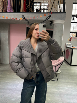 Пуховик Knitty серый