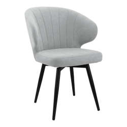 Стул поворотный "Милтон 360" (арт. 357П), велюр Бренди В20 светло-серый, ножка круглая черная