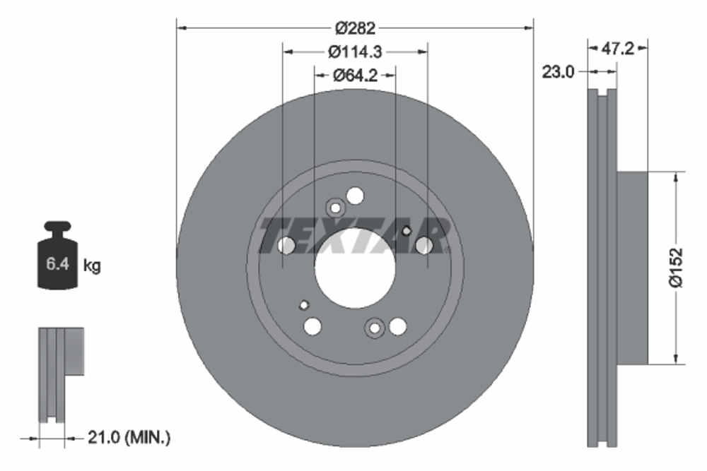 TEXTAR - 92144403-TET - Brake Disc