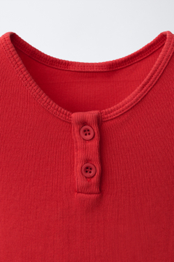 ZARA X PUKAS ОДНОТОННЫЙ ТОП PUKAS SURF, КРАСНЫЙ