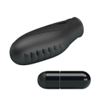 Черная вибронасадка на палец с мини-язычками Gilo