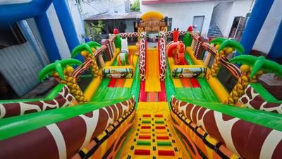 Коммерческий надувной батут «Мир Сафари», 14*7*7,5 м.