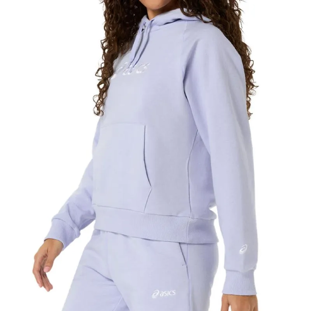 Женская теннисная куртка Asics Logo Fleece Pullover Hoodie - fresh air