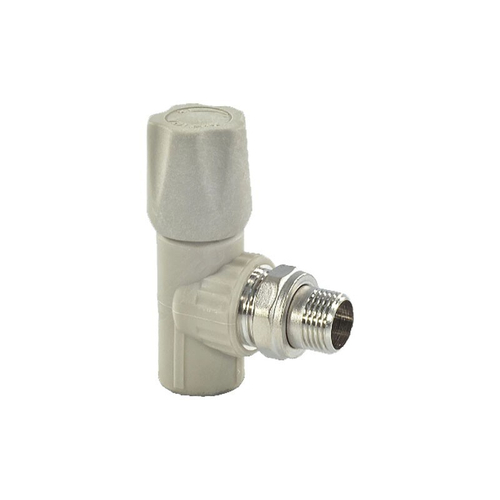 Вентиль для радиатора угловой Valfex ''ВАЛФ-РУС'', DN 20, PN 25, G-1/2'', серый