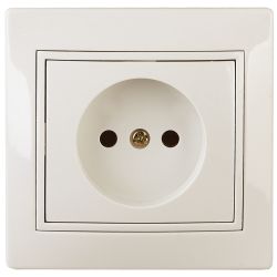 Розетка Intro Plano 1-201-02 без заземления 2P, 16А-250В, IP20, СУ, слоновая кость | Intro Plano Слоновая кость