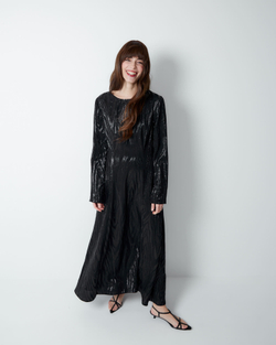 Платье из шелка и вискозы Стелла Маккартни с открытой спиной черный