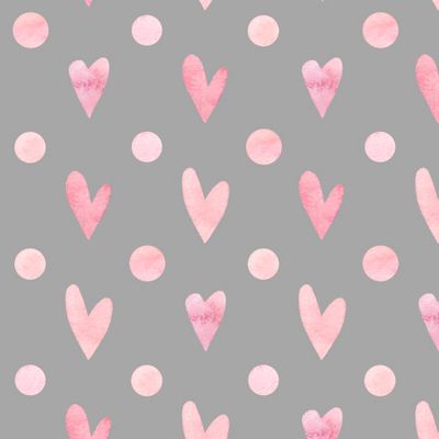 Акварельные сердечки