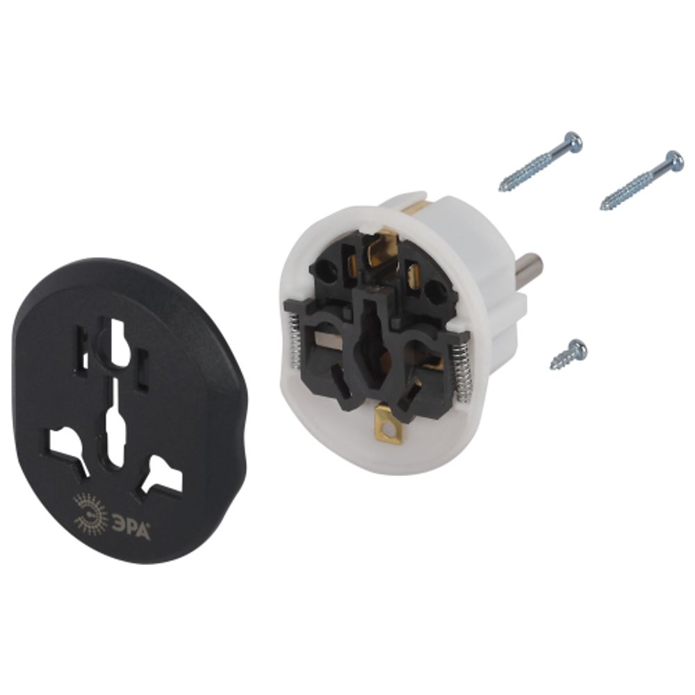 Разветвитель электрический ЭРА SP-1e-UVL универсальный на 1 розетку 16А белый