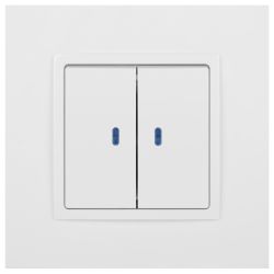 Выключатель ЭРА Elegance 14-1105-01 двойной с подсветкой 10АХ-250В IP20 белый