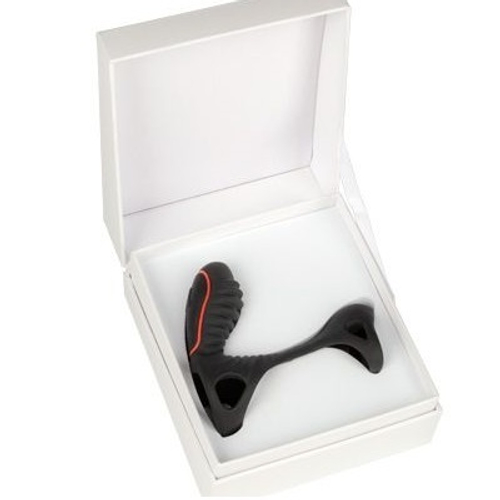 Черная вибронасадка на фаллос 11см с пультом управления Adrien Lastic Gladiator + LRS