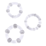 Эрекционые кольца Beaded Cock Rings (прозрачный) (Цвет: прозрачный)