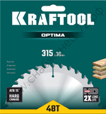 KRAFTOOL Optima 315х30мм 48Т, диск пильный по дереву