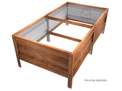 Оцинкованная грядка усиленная с полимерным покрытием темное дерево