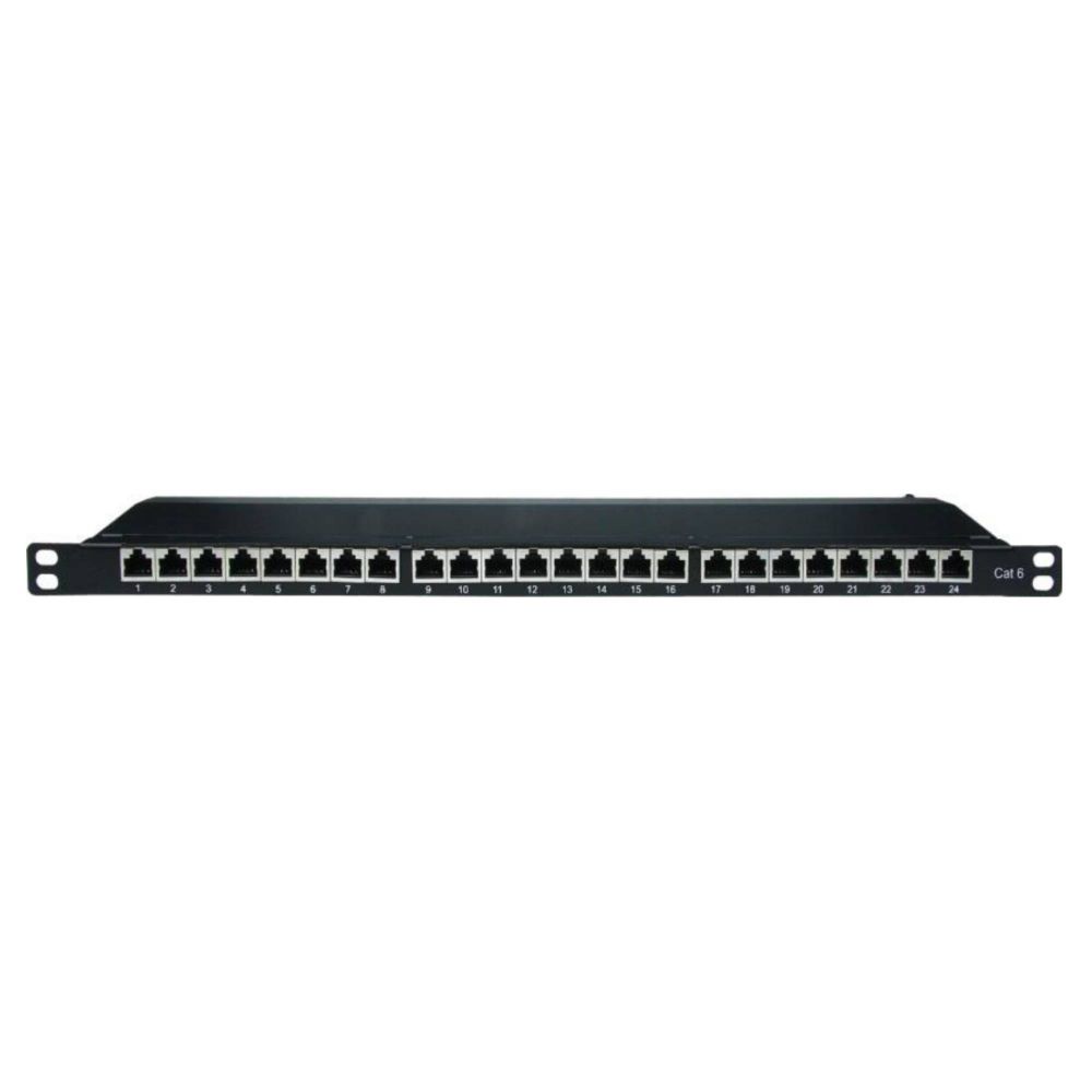 Патч-панель 19&quot;, 0.5 U,CAT6, 24 порта RJ45, экранированная