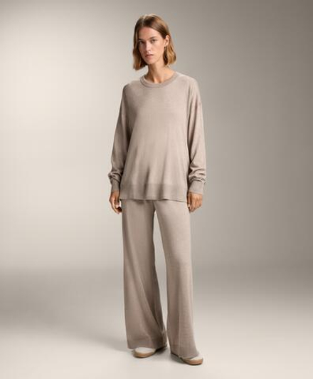 OYSHO Брюки прямого кроя с кашемиром, светло-коричневый