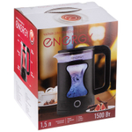 Чайник электрический 1,5л ENERGY E-257, стекло, черный