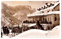 Почтовая открытка Kreuzeckhaus (1652 m) gegen Zugspitze (2964 m)