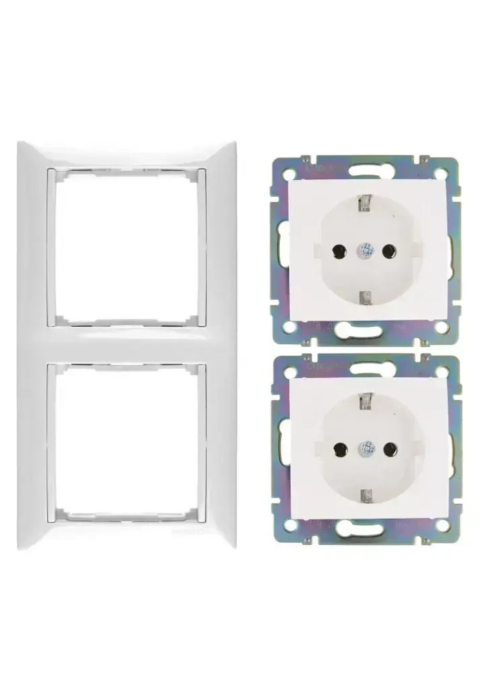 Розетка Legrand Vаlena цвет белый с заземлением (2шт) + рамка 2 пост 1шт