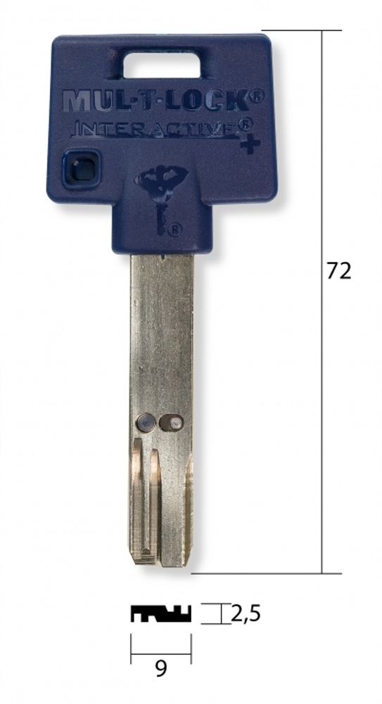 Заготовка вертикального ключа 13422 MUL-T-LOCK 252S
