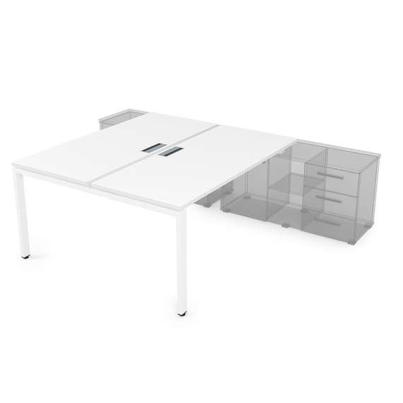 СПБ-П.989 Стол системы БЕНЧ на 2 рабочих места, для крепления на тумбу (1400*1635*750)