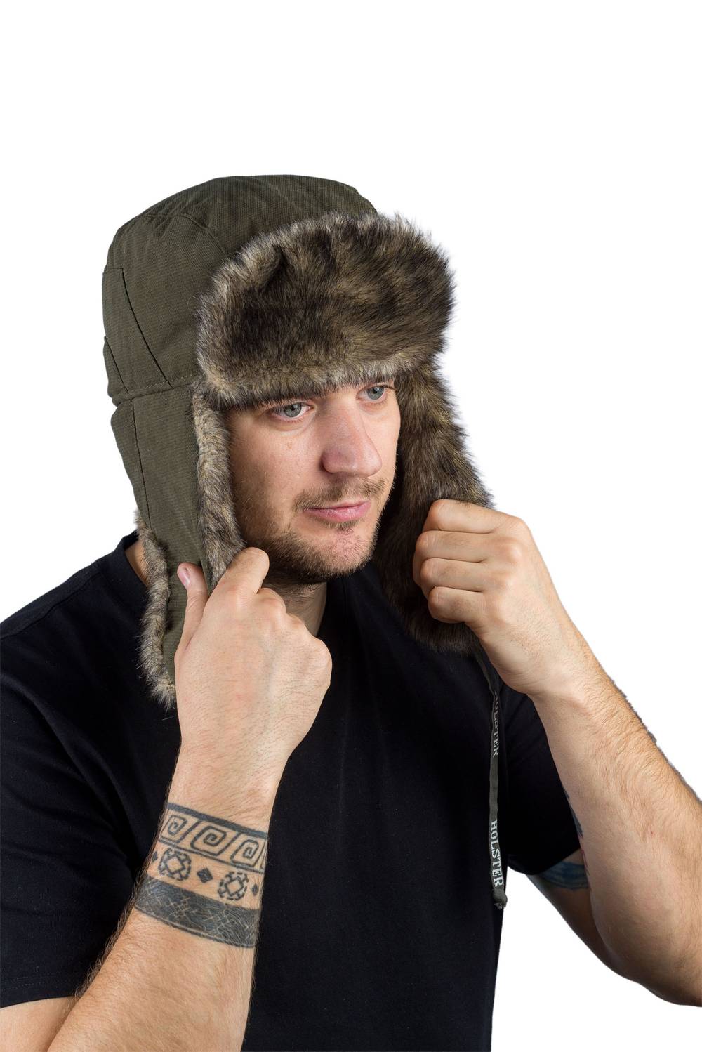 Шапка ушанка Скандинавия / мембрана / 10000 / олива