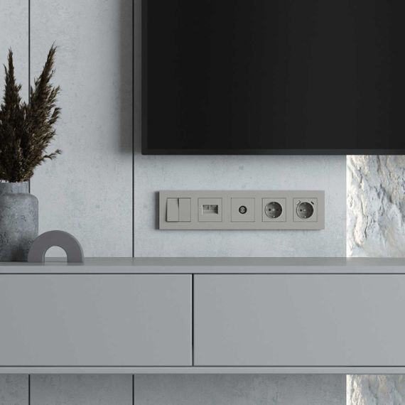 Рамка на 5 постов Werkel Slab дымчатый софт W0052917 a071630