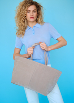 Замшевая сумка шоппер Texas DBR 31390 ваниль