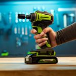 Винтоверт ударный акк. Greenworks ID3170, 24V, б/щет, 0-3200об/мин, 4000 уд/мин, HEX 1/4, 170Нм,1х2Ач,ЗУ,кор (3804907CUA)