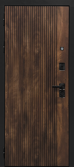 Входная дверь с МДФ‑вставкой под натуральное дерево и повышенной звукоизоляцией - 1012