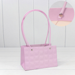 Пакет подарочный 19х12х10.5см Ваза для цветов "Квадраты" (Сиреневый)