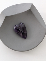 Подвеска сердце аметист, 40*25мм