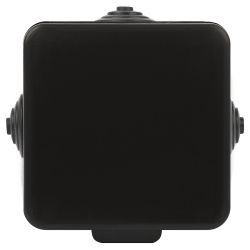 Распаячная коробка ЭРА KOR-65-65-50-4g-B открытой установки черная 65х65х50мм с гермовводами 4 вх. IP54