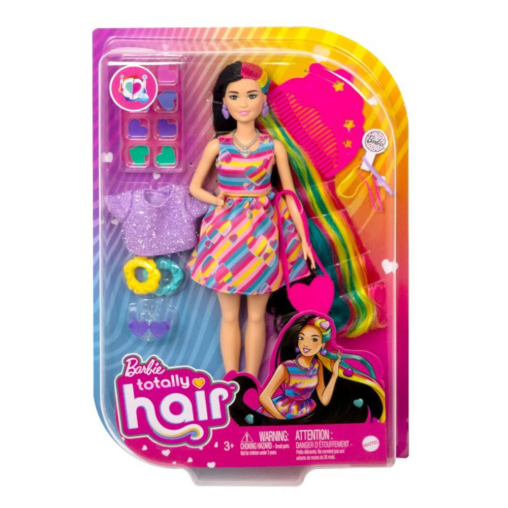 Barbie Totally Hair - Кукла с длинными волосами + модные аксессуары HCM90