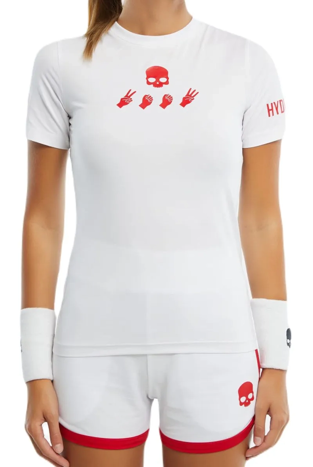 Женская теннисная футболка Hydrogen Tech - white/red