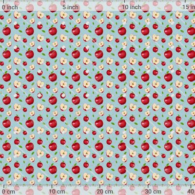 Красные яблоки на голубом фоне by taola_art 1071 DPI