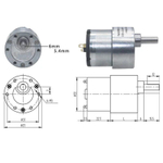 Мотор с редуктором 37 мм JGB37-520 12V 200RPM 6mm вал