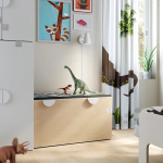 Шкаф детский - IKEA SMÅSTAD/SMASTAD, 90x50x48 см, белый/светло-коричневый, СМОСТАД ИКЕА