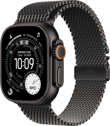 Apple Watch Ultra 3 (2025) 49mm Black Titanium Case with Black Titanium Milanese Loop Large