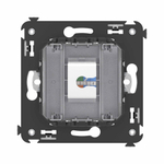 Телефонная розетка RJ-12 без шторки в стену одинарная, "Avanti", "Закаленная сталь"