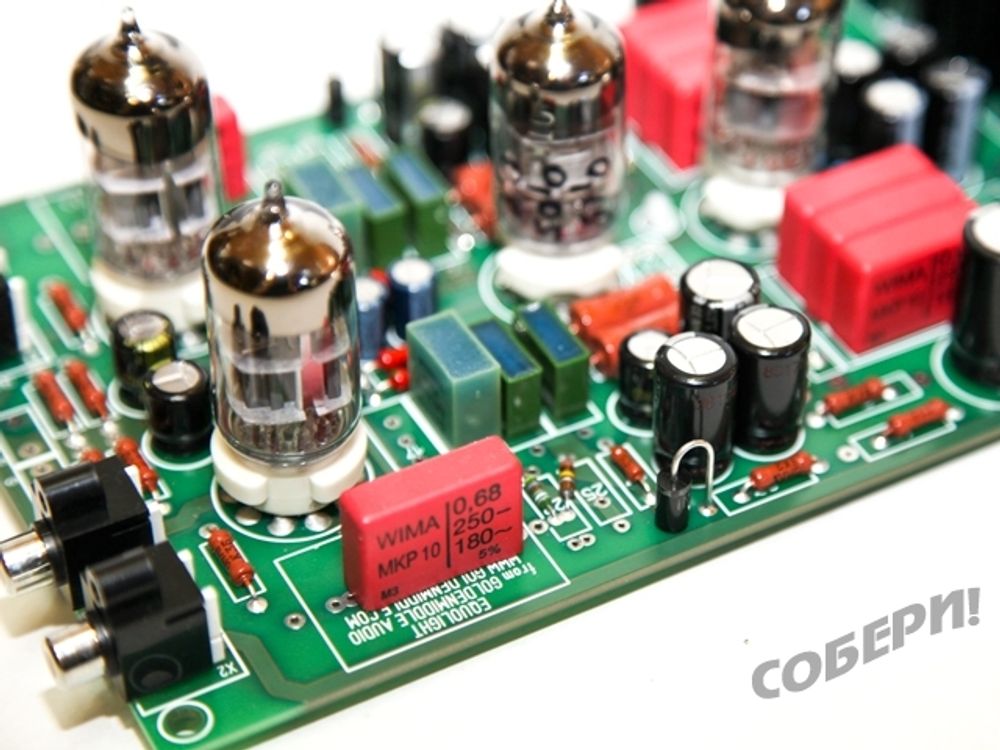 Ламповый фонокорректор для винила "EQUALIGHT"  - собранная и настроенная печатная плата с трансформатором и корпусом
